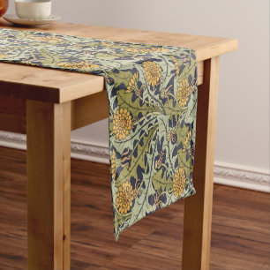 Chemin De Table Court Victorienne époque Art Nouveau Dandelion Flower Mo