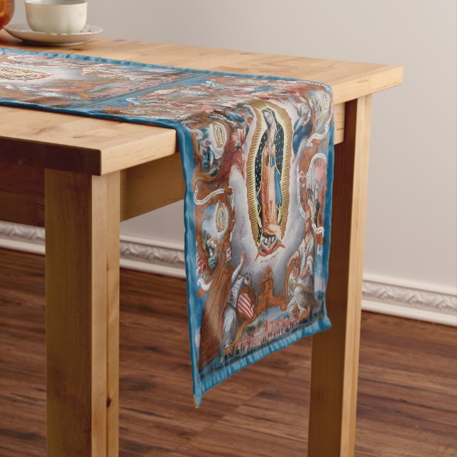 Chemin De Table Court "Vierge coureur de table d'art de Guadalupe" (In Situ)