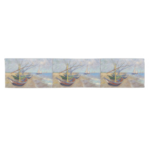 Chemin De Table Court Vincent van Gogh - Bateaux de pêche sur la plage