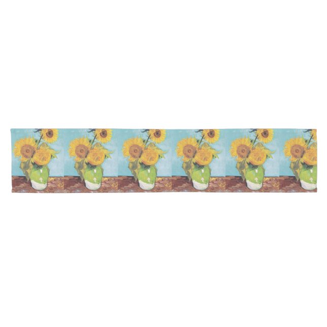 Chemin De Table Court Vincent Van Gogh - Trois tournesols dans un vase (Horizontal)