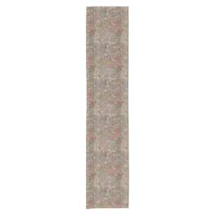 Chemin De Table Court Vintage Floral Bird William Morris Dove et Rose