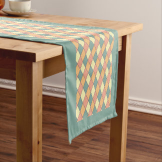 Chemin De Table Court Vintage Harlequine Diagonal dans Pastels Monogramm