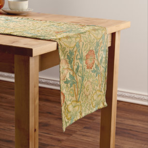 Chemin De Table Court Vintage William Morris Pink et Rose