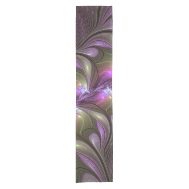 Chemin De Table Court Violet Abstrait violet violet kaki fractal (Devant)