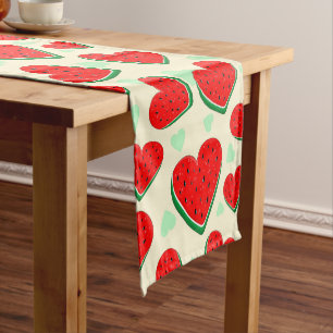 Chemin De Table Court Watermelon Heart Valentine's Day Free Palestine