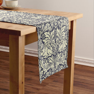 Chemin De Table Court William Morris Brer Rabbit Motif bleu Vintage