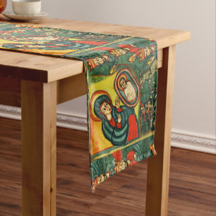 Chemin De Table Long ADORATION DE MAGI, NATIVITÉ PRIMITIVE Noël