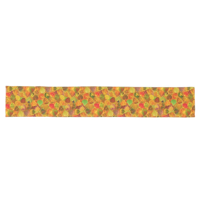 Chemin De Table Long Aspen Feuilles Collage Solid Medley 1 (Horizontal)