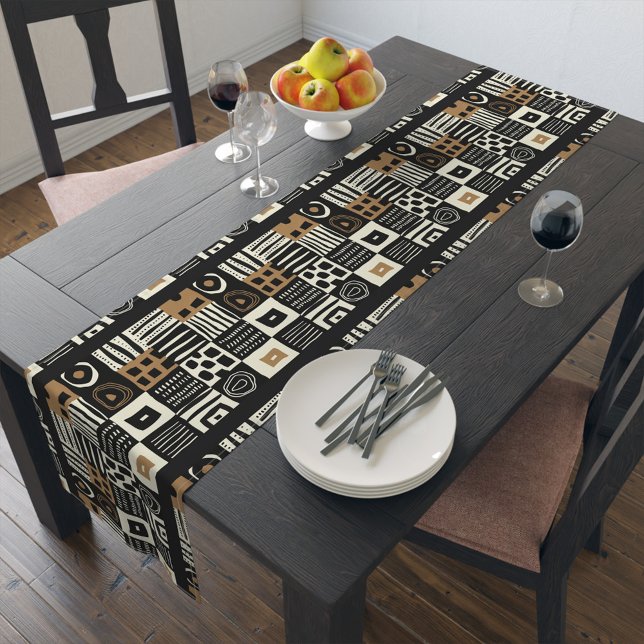 Chemin De Table Long Beau Stylish Africain en tissu de boue coureur de  (Beautiful Stylish African Mud Cloth Table Runner)