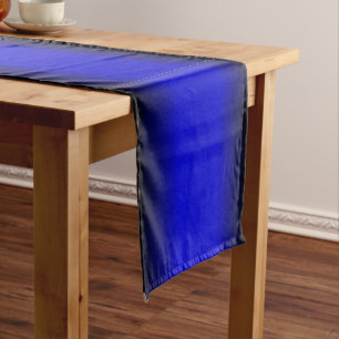 Chemin De Table Long Bleu Électrique Uni