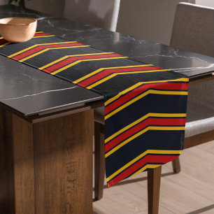 Chemin De Table Long Bleu rouge Chevron Stripes Planche à découper