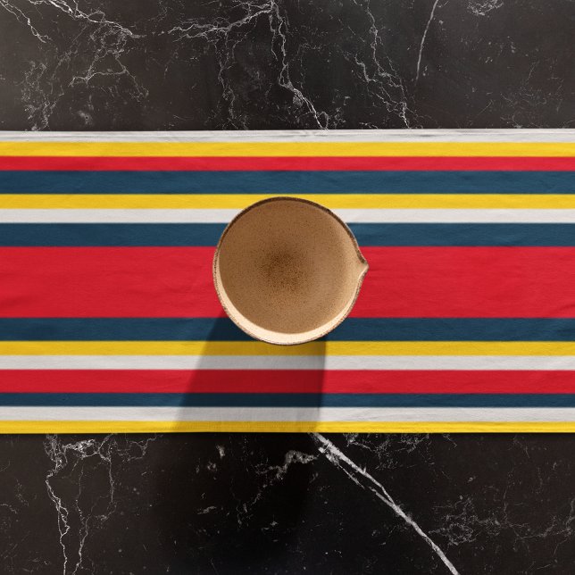 Chemin De Table Long Bleu rouge Jaune Uniforme rayures (table runner)