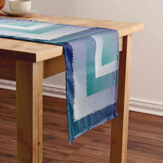Chemin De Table Long bleu turquoise gris ex pastel (In Situ)
