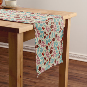 Chemin De Table Long Bourgogne Turquoise Retro Charme de Noël cosy