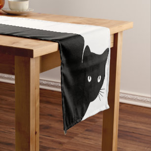 Chemin De Table Long Chat noir rusé