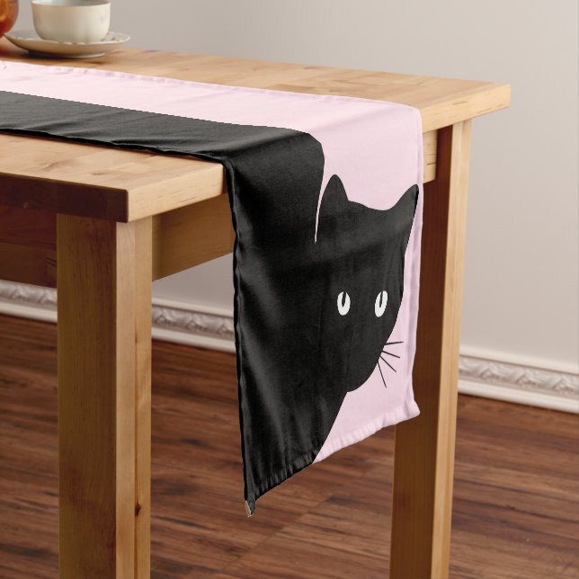 Chemin De Table Long Chat noir Sly rose (In Situ)