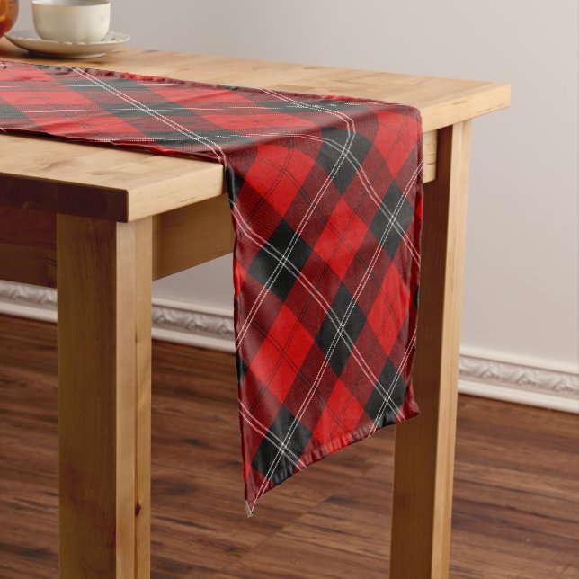 Chemin De Table Long Clan Ramsay Red Tartan (In Situ)