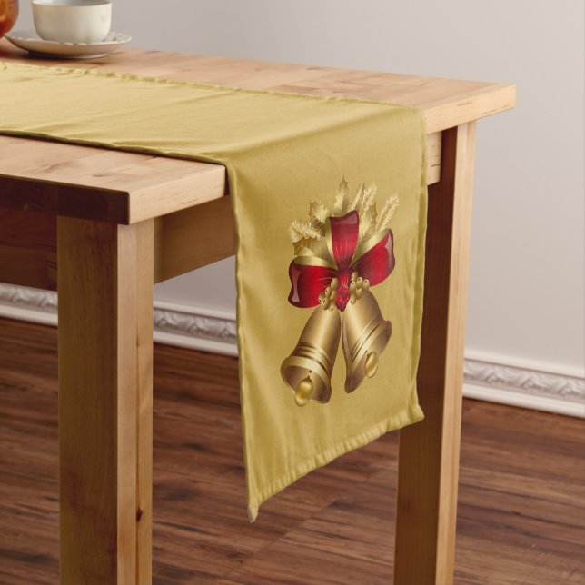 Chemin De Table Long Cloches Runner-Gold de table de vacances (In Situ)