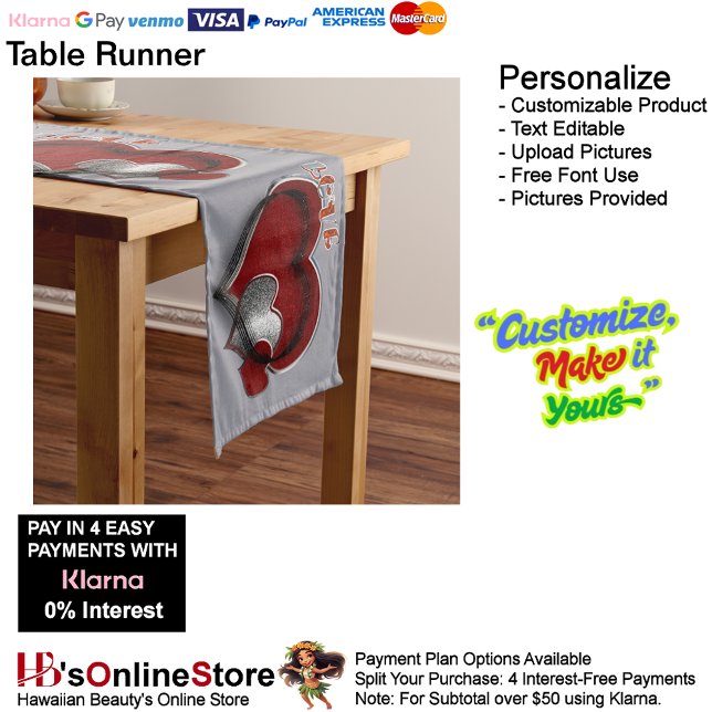 Chemin De Table Long Coeur Magique Gris Coureur Table Ménage Lin (Heart Magic Gray Table Runner Household Linen.)