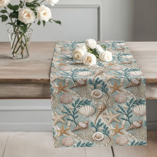 Chemin De Table Long Coquillages Maritimes - Moteur De Table Runner Nau