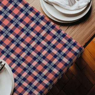 Chemin De Table Long Corail plaid et Marine Touch tendance pour n'impor