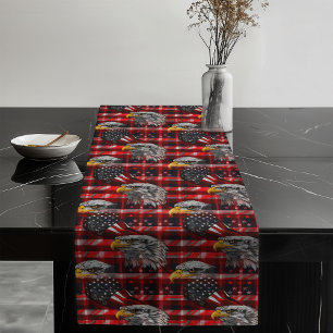 Chemin De Table Long Coureur Aigle Américain Style Table Étoiles et Ban