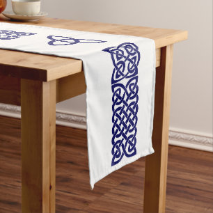 Chemin De Table Long Coureur celtique de table de bleu marine de noeud