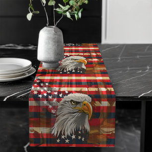 Chemin De Table Long Coureur de l'Esprit Américain Drapeau & Aigle Acce