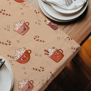 Chemin De Table Long Coureur de Noël Groovy 70s Pastel Atmosphère des F