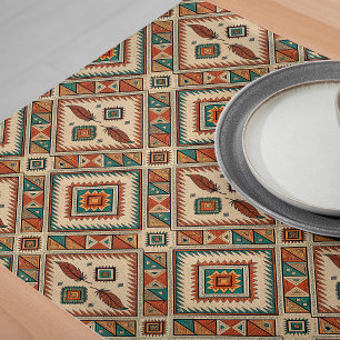 Chemin De Table Long Coureur de table tribale avec Motifs géométriques