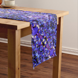 Chemin De Table Long Cristaux pourpres du coureur de table