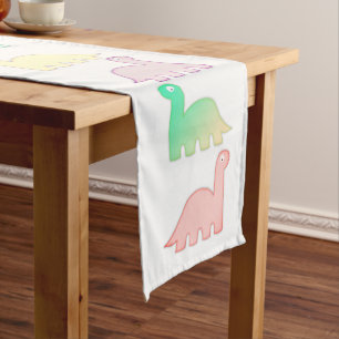 Chemin De Table Long Cute Dinosaures Pastel Coloré