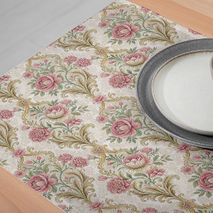Chemin De Table Long Damask Delight Floral Table Runner Victorian Chic