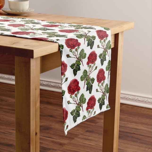 Chemin De Table Long De belles roses rouges (In Situ)