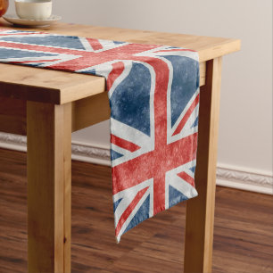 Chemin De Table Long Drapeau britannique affligé