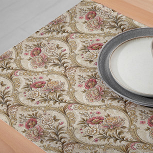 Chemin De Table Long Élégance Vintage intemporelle Victorian Damask Flo