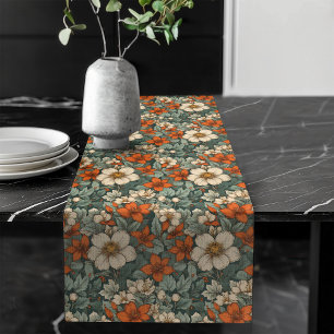 Chemin De Table Long Élégant automne tableau floral Runer charme saison