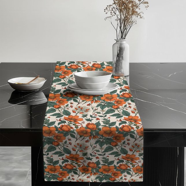 Chemin De Table Long Elégant Charming Charming Fall Floral Charm Dining (Elegant Charming Fall Floral Warm Dining Space Long Table Runner)