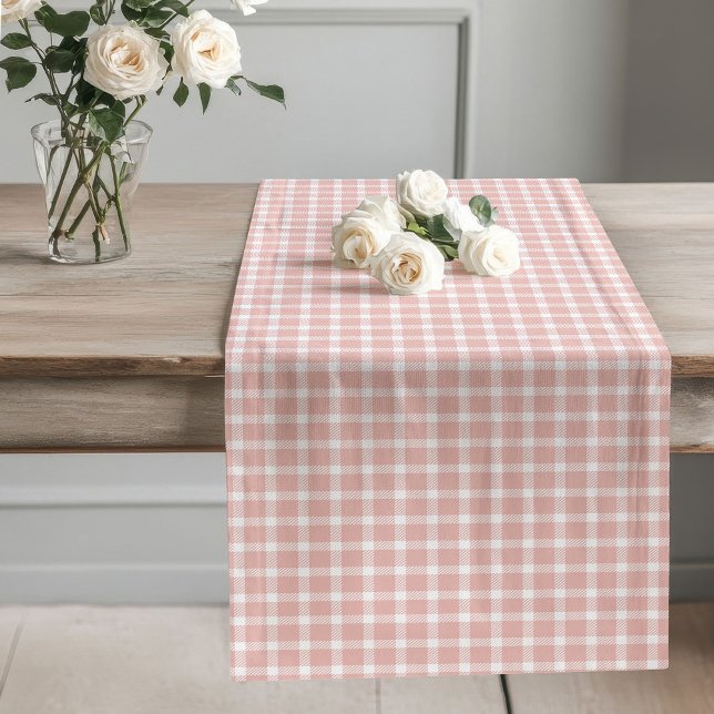 Chemin De Table Long Elégant Rose Gold Plaid Runner pour les rassemblem (Elegant Rose Gold Plaid Runner for Gatherings)