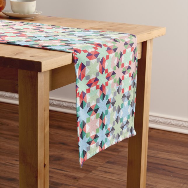 Chemin De Table Long Étoile de patchwork de Noël (In Situ)