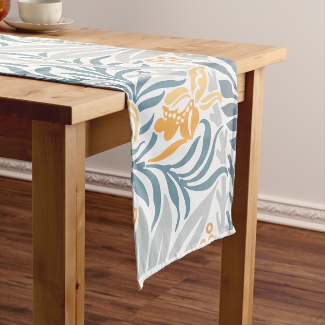 Chemin De Table Long Feuille tropicale Modèle floral (In Situ)