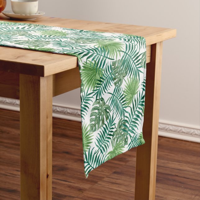 Chemin De Table Long Feuilles Plantes tropicaux (In Situ)