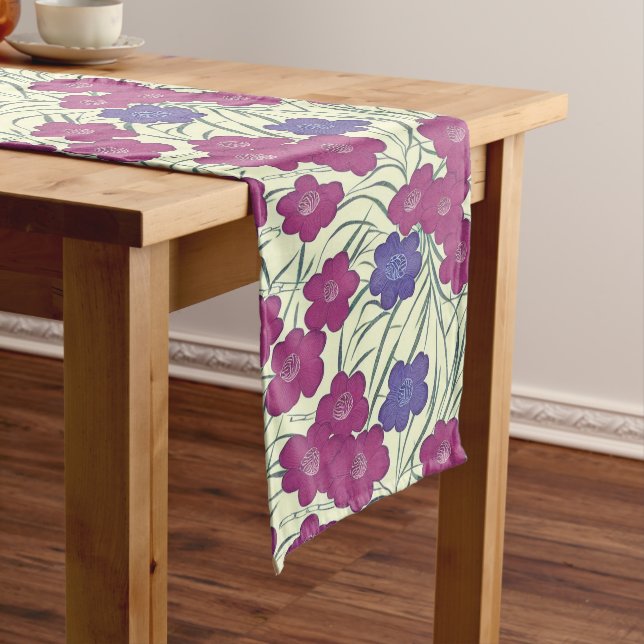 Chemin De Table Long Fleurs violettes et violettes (In Situ)