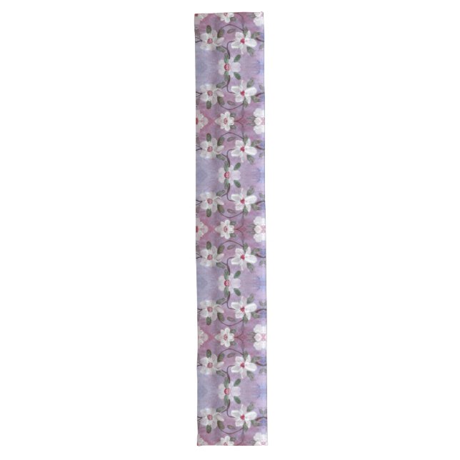 Chemin De Table Long Flore bleue et marron (Devant)