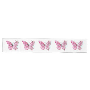Chemin De Table Long Flower Butterfly with Pink Sakura