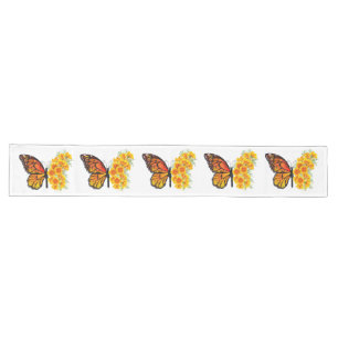 Chemin De Table Long Flower Butterfly with Yellow California Poppy