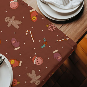 Chemin De Table Long Funky Runner de vacances des années 70 Charme Vint