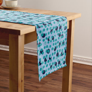 Chemin De Table Long Géométrique Pop années 60-70 Bulles sarcelle Milie