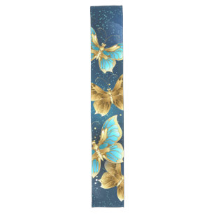 Chemin De Table Long Golden butterflies