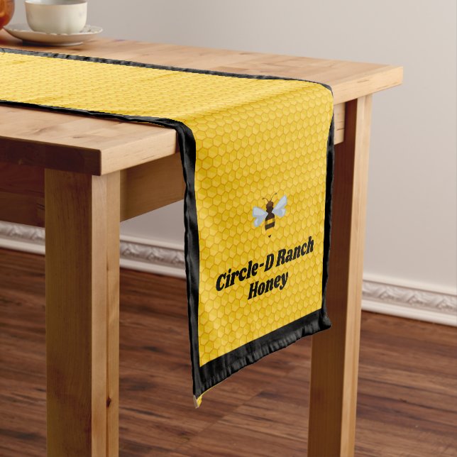 Chemin De Table Long Golden Honeypeb Apiary Photo / Logo (In Situ)